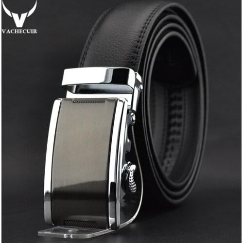Mens Belts For Men Belt Solid Strap Cowskin Cinturones Hombre Band Waistband Automatic Buckle Ceinture Homme cinturon W160