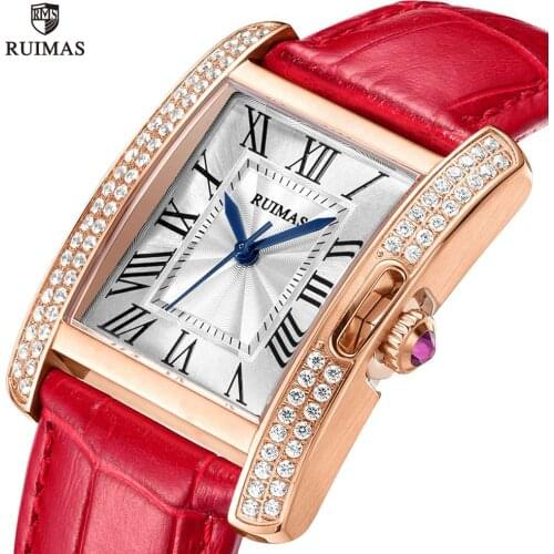 RUIMAS Women Watches Top Luxury Brand Woman Automatic Watch Female Clock Ladies Casual Leather Mechanical Wristwatch Montre 6773