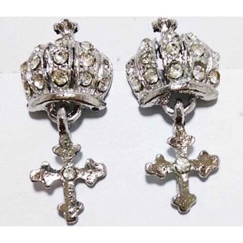 Cross Crown Crystal Earrings Austrian Crystal Rose Gold Girls Jewelry
