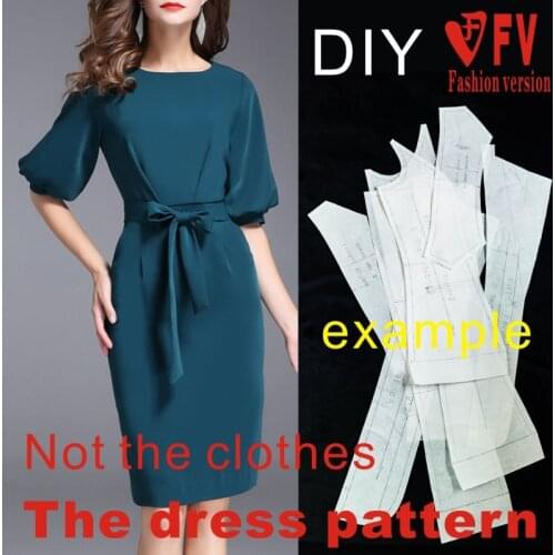 Stretch Chiffon Dress Pattern Cutting Drawing Clothes Design Pattern BLQ-418