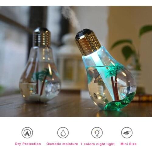 Colorful Light Bulb Humidifier Air Ultrasonic USB 400ML Essential Oil Diffuser Atomizer Freshener Mist Maker for Home Office