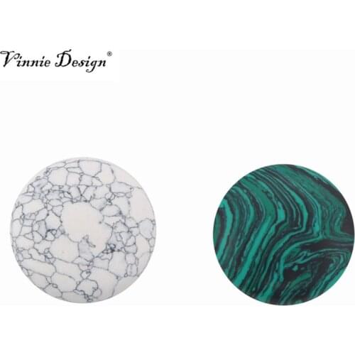 Vinnie Design Jewelry 33mm Natural Stone Coin Disc fit My Coin Holder Frame Pendant