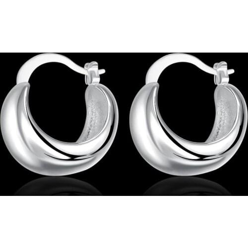 Charms 925 Sterling Silver Smooth round Earrings for Women fine Fashion Birthday Gifts classic party wedding Jewelry