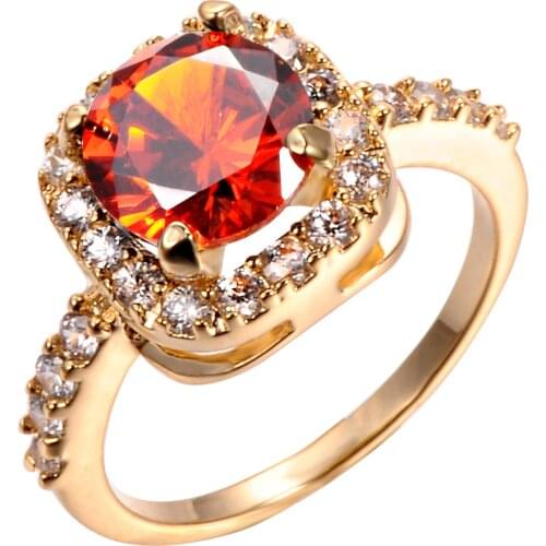 14K Yellow Gold Diamond Ring for Women Luxury Engagement Bizuteria Anillos Gemstone 14K Gold and Diamond Wedding Ring