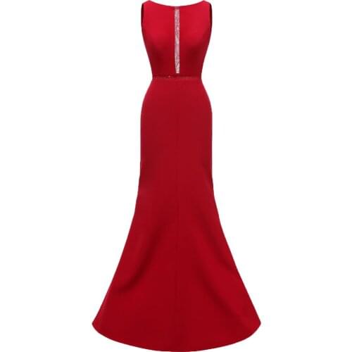 VKBRIDAL Red Evening Dresses Backless 2019 Long Sexy Mermaid Prom Formal Gowns for Women