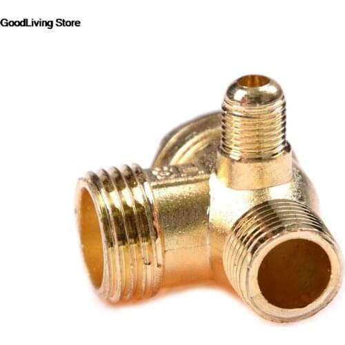 ZLinKJ 3 Port Alloy Central Pneumatic Valves Air Compressor Check Valve Thread 90 Degree DIY Home Tools