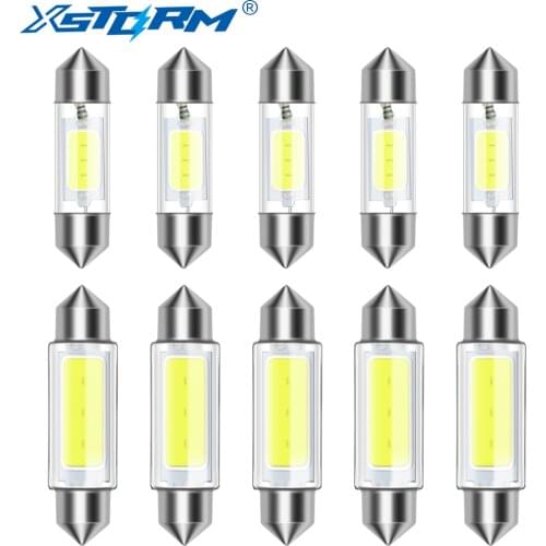 10pcs C5W C10W LED COB Festoon 31mm 36mm 39mm 12V White Bulbs For Car License Plate Interior Reading Lights 6000K