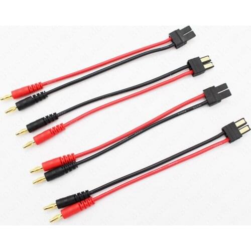 10 pcs /Lot 4.0mm Banana Plug to TRX Male Connector Adaptor Cable 14cm for Lipo Battery Balance Charging