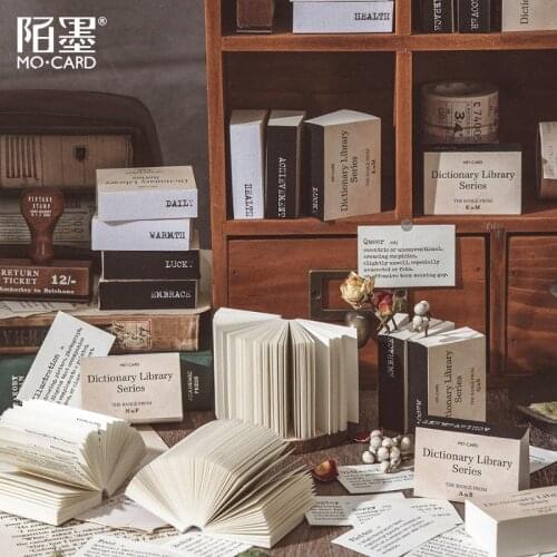 100Sheets/Pack Retro Word Dictionary Material Note Paper Marker Diary Stationery School Office Supplies Bullet Journal sl3067