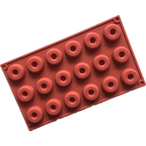 18 Cavities Donut Silicone Cake Baking Mold Cake Pan Muffin Cups Handmade Soap Moulds Biscuit Chocolate Ice Cube Tray DIY Mold