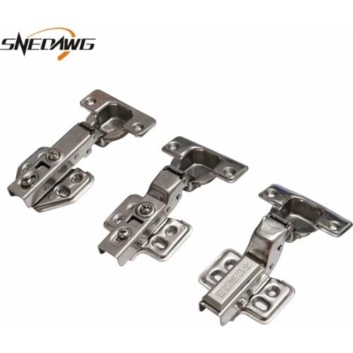 2pcs 304Stainless Steel Damper Hinge Hydraulic Buffering Hinge Soft Close Furniture Hinge Hardware for Cabinet Cupboard