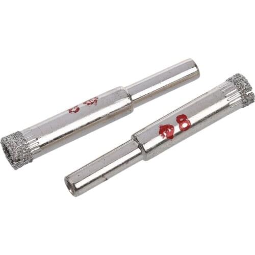 8mm Dia Diamond Tipped Drill Bit Tile Glass Hole Saws 2 Pcs