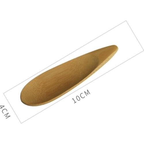 200pcs 10x4cm Natural Bamboo Tea Scoops Mini Short Handle Ice cream Tea Spoon Eco Friendly Tea Tools WB5