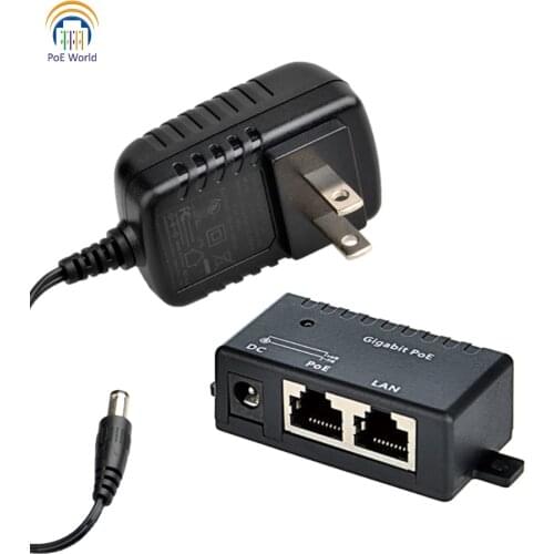 24V Gigabit Passive PoE Injector/Splitter PoE Connector with 24V 12W power adapter for UBNT 24V IP camera