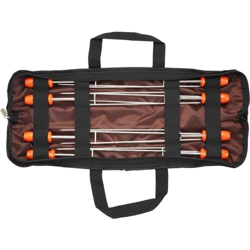 8pcs 13 Inch Roasting Sticks Double Prong Grilling Skewers U Shaped Barbecue Fork Set with Carry Bag