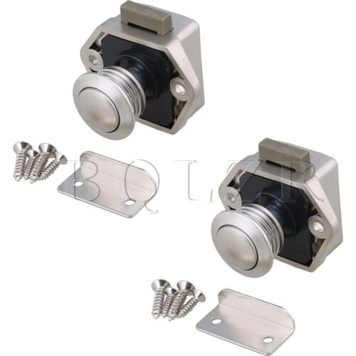 BQLZR 2 PCS Cabinet Door Push Button Keyless Latch for RV Caravan Cupboard