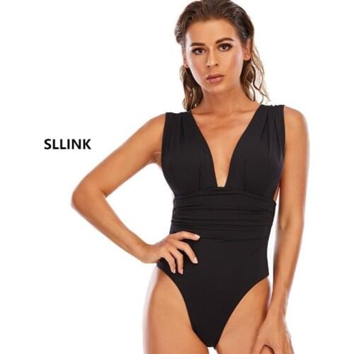 One-Piece Triangle Female Sexy European and American Solid Color Backless Foreign Trade