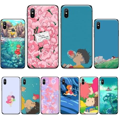 Krajews Ponyo Studio Ghibli Anime black Phone Case Hull For iphone 12 5 5s 5c se 6 6s 7 8 plus x xs xr 11 pro max