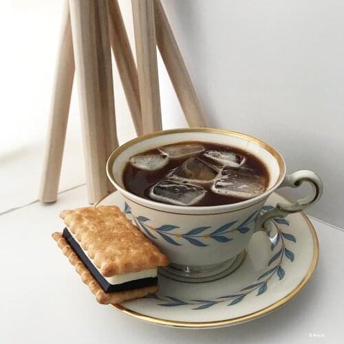 Cutelife Nordic Leaves White Ceramic Cup Saucer Breakfast Drinking Latte Milk Tea Cup Wedding Decorative Reusable Coffee Cup Set