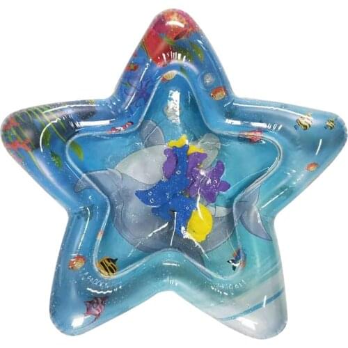 Round Star Baby Inflatable Patted Pad Prostrate Water Cushion Mat Infant Tummy Time Playmat Toddler Activity Play Center