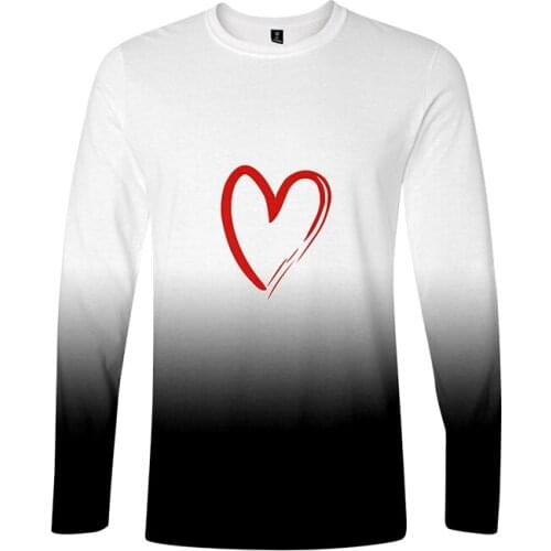Candy Color Love Heart 3d T Shirts Fashion Hip Hop Style Men Women T-shirt Tee Shirt Tops Long Sleeve Unisex T-shirts Sweatshirt