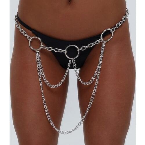 Stonefans Gothic Sexy Stainless Steel Belt Waist Chain for Women Festival Accessories Multi Layer Waist Chain Fashion Jewelry