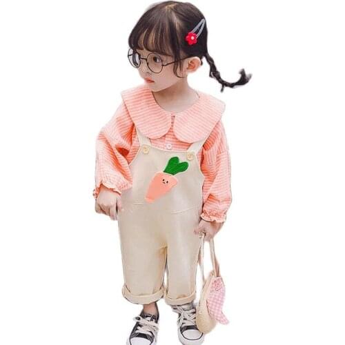 Children Sets Clothes Cotton Kids Baby Girls Rompers+Shirt Top New Autumn Spring 2021Casual Fresh Sweet Girl Pullover Suit 0-4y