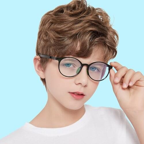 Round Anti Blue Light Children TR90 Glasses Frame Ultralight Eyeglasses Kids Boys Computer Girls Game Protective Goggle Eyewear
