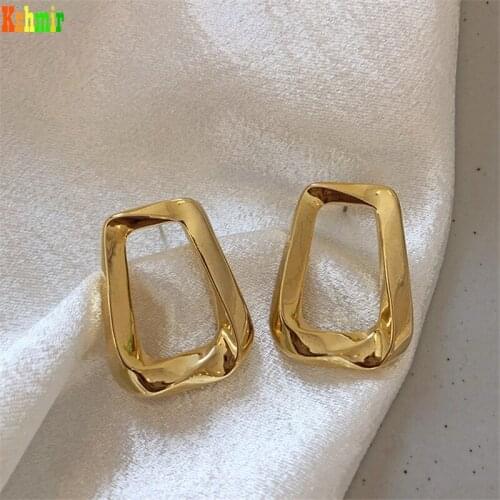 Kshmir Retro exaggerated womens earrings geometric metal earrings fashion womens earrings square earrings jewelry gift 2021