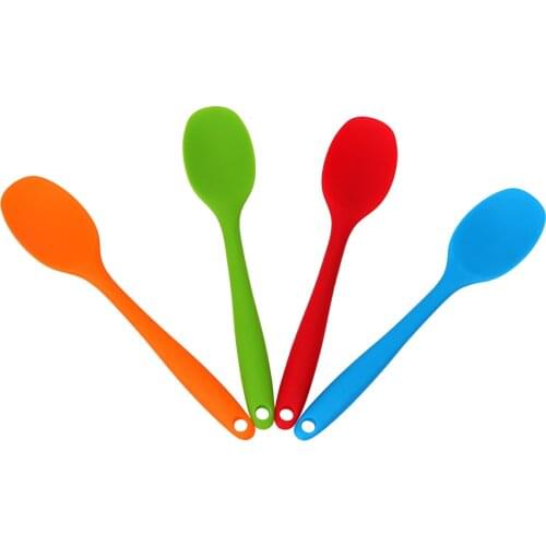 Kitchen Soup Spoons Cake Putty Spatula Tableware Mixing Spoon Long-handled Cooking Utensils Silicone Spoon