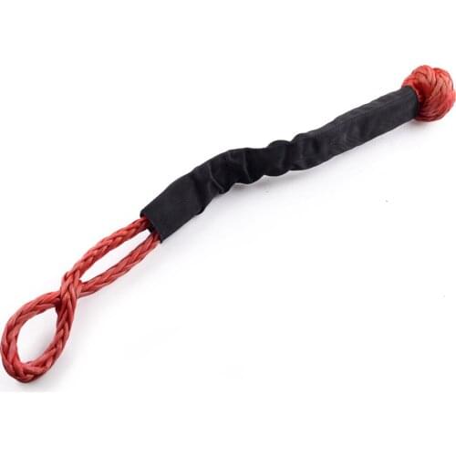Synthetic Fiber Soft Shackle Rope Recovery Tow Winch Strap Red 55,000 lbs Red Fit for Car Truck Boat
