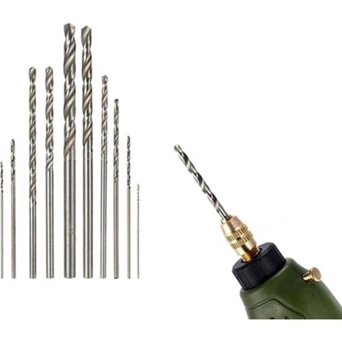 10 Pcs HSS High Speed White Steel Twist Drill Bit Set for Rotary Power Tool Steel Twist Drill Bit Set Twist Drill Bit Set