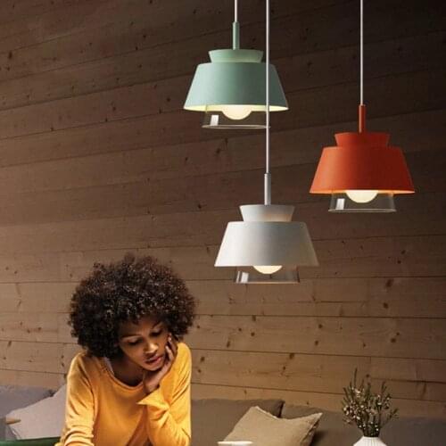 Nordic E27 Pendant Lights Colorful Iron Hanglamp For Dining Room Bedroom Bar Modern Decor Luminaire Suspension Light Fixtures
