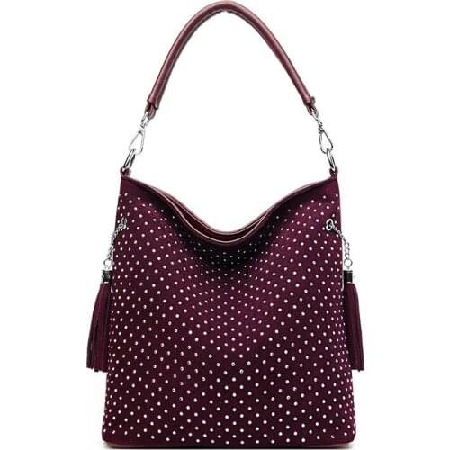 2021 New Women Real Suede Leather Bag New Design Female Leisure Large Shoulder Bags Shopping Casual Handbag