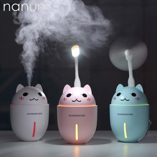 Car AirFreshener 3 in 1 Y1 Cute Pet Humidifier Ultrasonic Diffuser USB Fan LED Light Mini Purifier Mist Maker