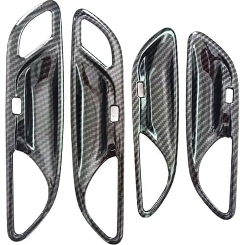Car Carbon Fiber ABS Inner Door Handle Bowl Frame Trim for Cadillac XT4 2018 2019 2020