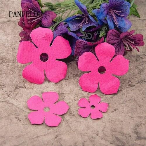 PANFELOU 1lot=4PCS Flower set metal craft Carbon Steel Cutter paper die cutting dies Scrapbooking/DIY Embossing cards