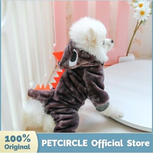 PETCIRCLE Dog Clothes Little Dinosaur Fashion Warm Coat Fit Small Dog Puppy Pet Cat Winter Pet Cute Costume Dog Hoodie Dog Coat