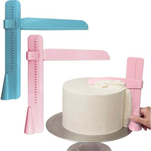 1PC Plastic Adjustable Height Cake Screed Scraper Edge Smoother Polisher Tool DIY Cake Decoration Accessories Baking Tools