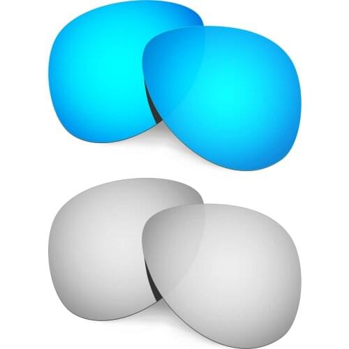 HKUCO For Plaintiff Sunglasses Polarized Replacement Lenses - Blue&Silver 2 Pairs
