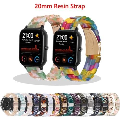 20mm Transparent Resin Straps Band For Xiaomi Huami Amazfit GTS 2e GTS2 Mini Bip Lite S U GTR 42mm Replacement Watchband Correa