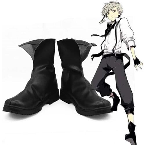 Anime Bungou Stray Dogs Atsushi Nakajima Cosplay Leather Boots Shoes Halloween Costumes Custom Made