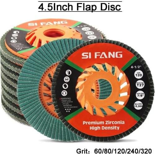 1-10Pcs Flap Disc 115mm Sanding Discs Flat Wheel For Grinding Aluminum Metal Surface Finish 7/8" Arbor 60/80/120/240/320 Grit