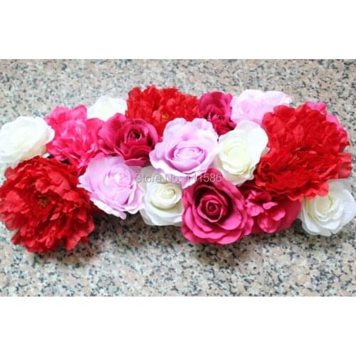 SPR 2016 MIX penoy style wedding small road lead arch flower wall stage backdrop wholesale artificial flower table centerpiece