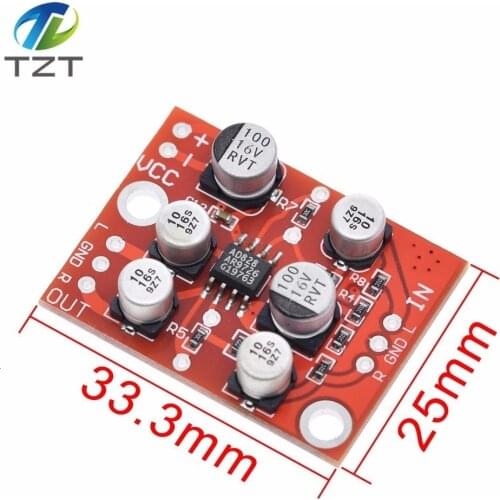 DC 3.8V-15V AD828 Stereo Dynamic Microphone Preamplifier Board MIC Preamp Module Amplifier Board