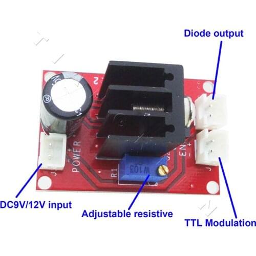 TTL driver board for 100mw-2W 450nm/445nm Blue Laser Tube ,laser driver board