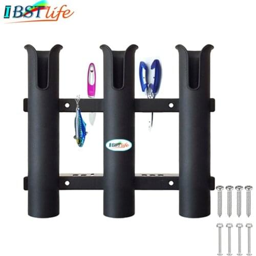 Marine Boat Yacht Kayak Fishing Vertical 3 Link Rod Holder Organiser Pole Tube Mount Bracket Socket Rack Lure Pliers Storage