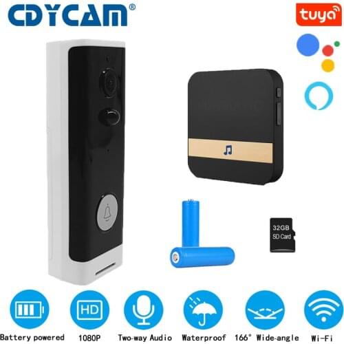New Mini 1080P Tuya APP Doorbell Camera WIFI Security CCTV Camera Wireless HD Smart Home Video Intercom Doorbell IR Night vision
