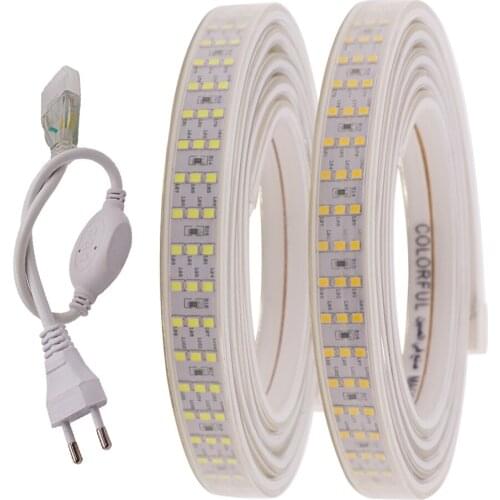 220V 276LEDs/M LED Strip Waterproof SMD 2835 Led Light Strip Flexible Rope Lights Three Row Hight bright Commercial Stripe Lamp