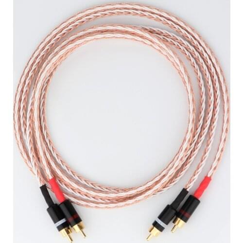 High Quality Pair Preffair RCA to RCA Cable Hi-end HIFI OFC pure copper silver mixed Audio Wire Cord analogue RCA Cable